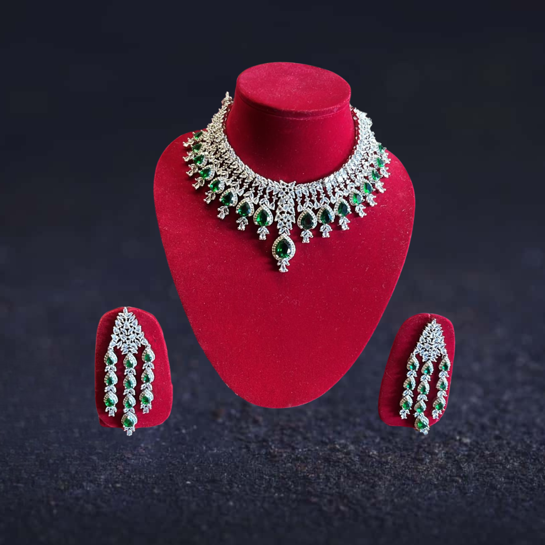 Ad jewellery  With green semi precious colour stones