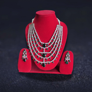 Ad green colour stone layers set