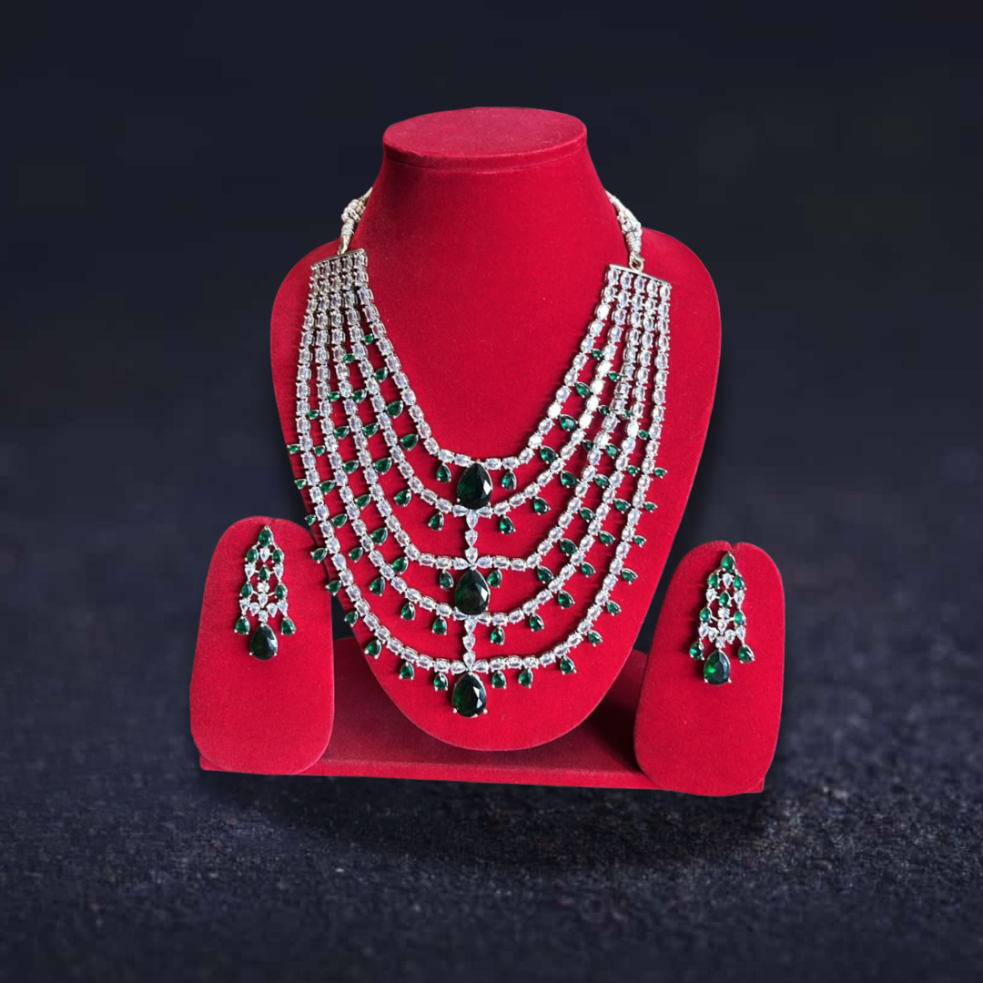 Ad green colour stone layers set