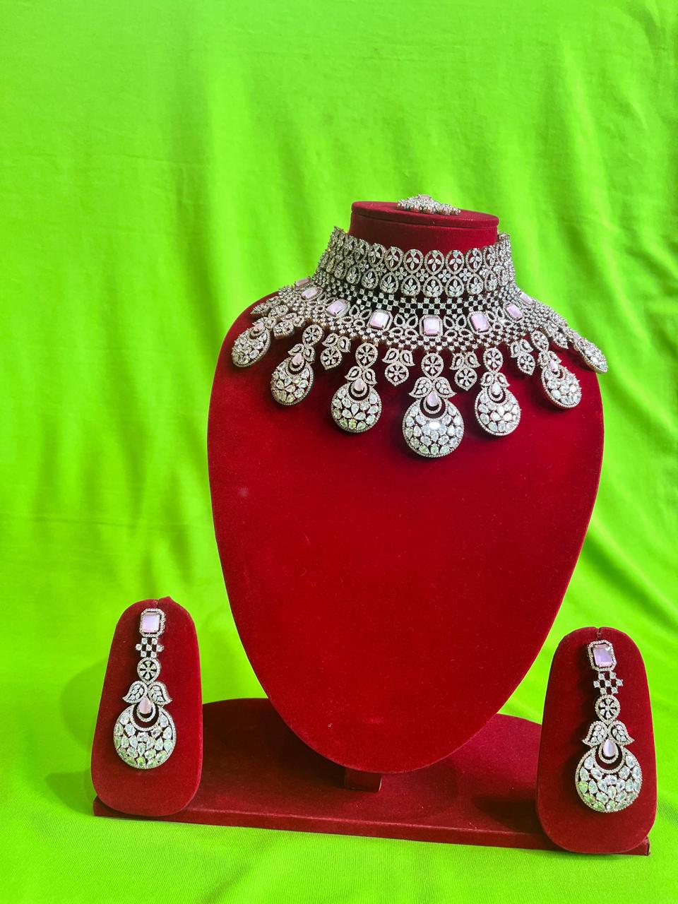 Royal Kundan & Green Beaded Choker Necklace Set with Earrings